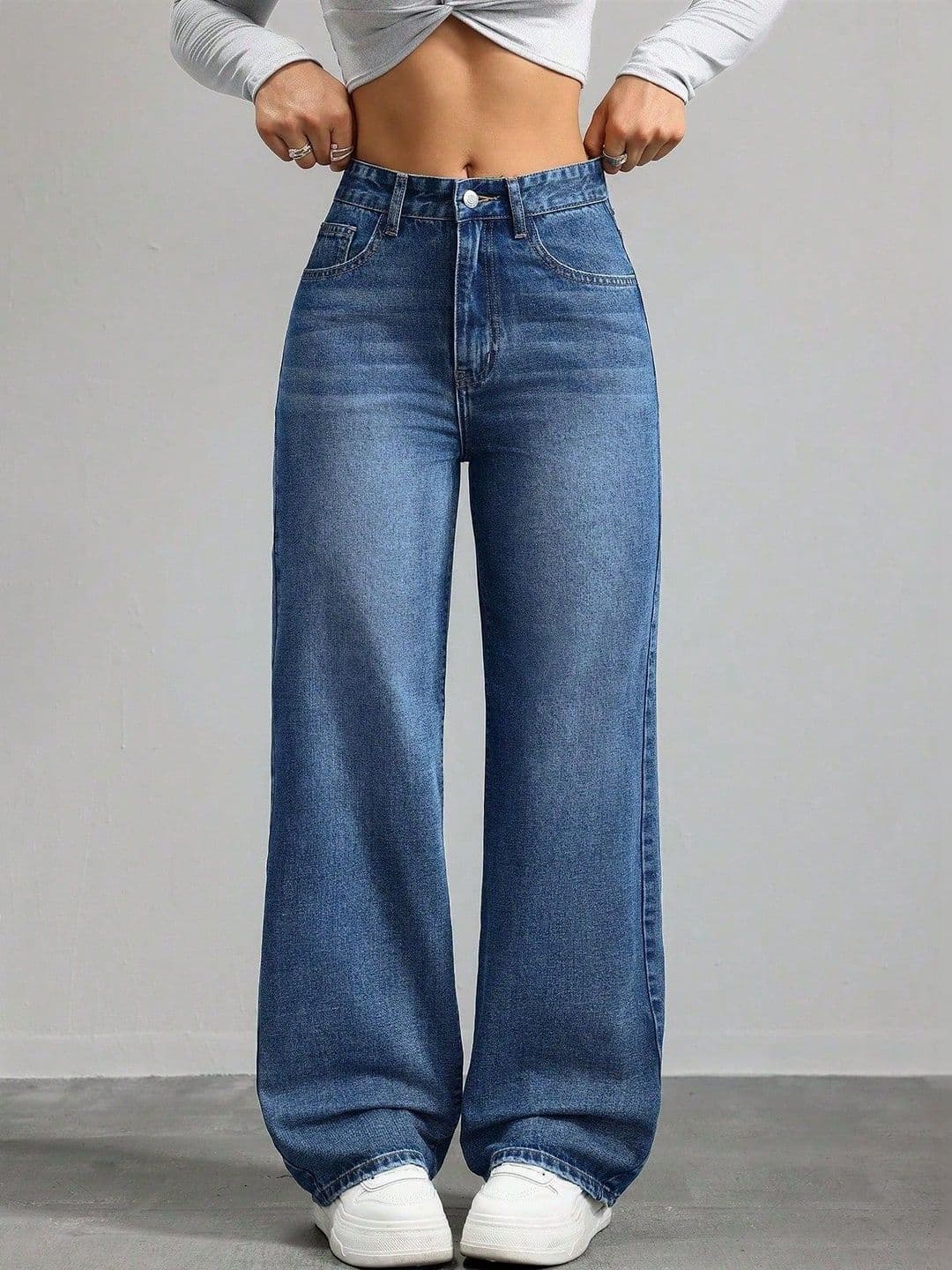 DressBerry Women Comfort Straight Fit High-Rise Acid Wash Stretchable Jeans - view 1