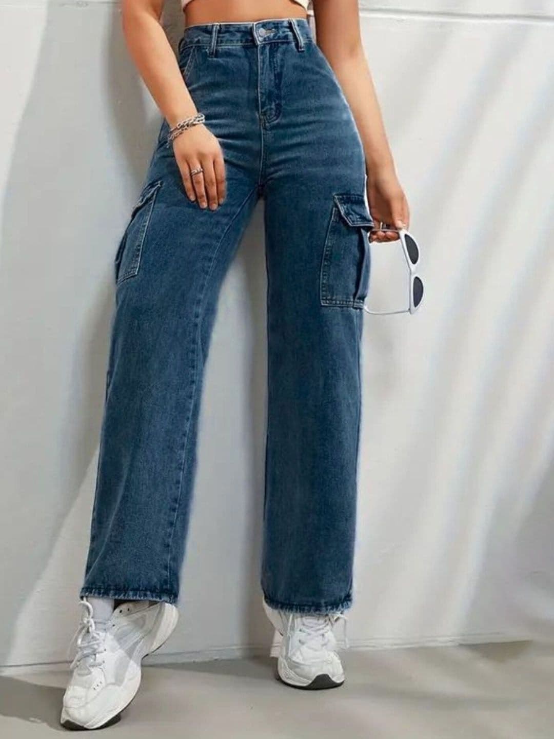 DressBerry Women Comfort Wide Leg High-Rise Light Fade Acid Wash Stretchable Jeans - view 1