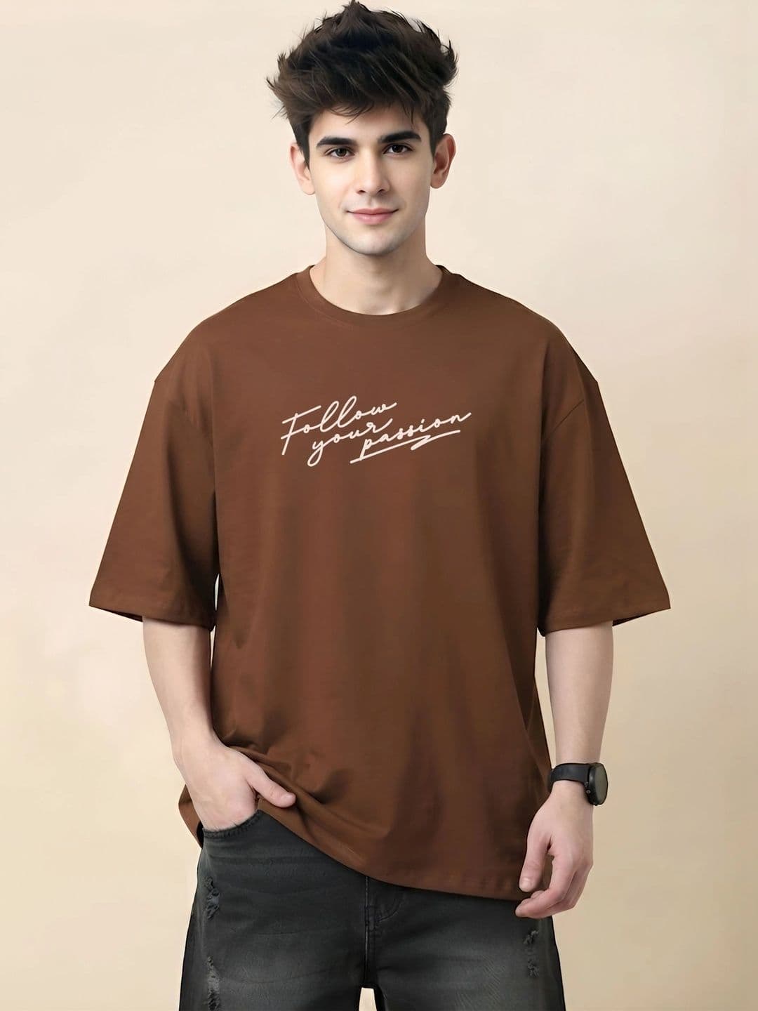 SMARTEES Men Typography Printed Pure Cotton T-shirt - view 1