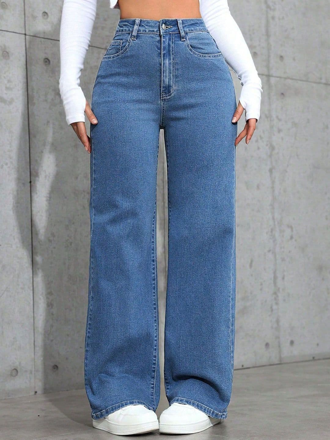 DressBerry Women Comfort Plus Size Straight Fit High-Rise Light Fade Stretchable Jeans - view 1