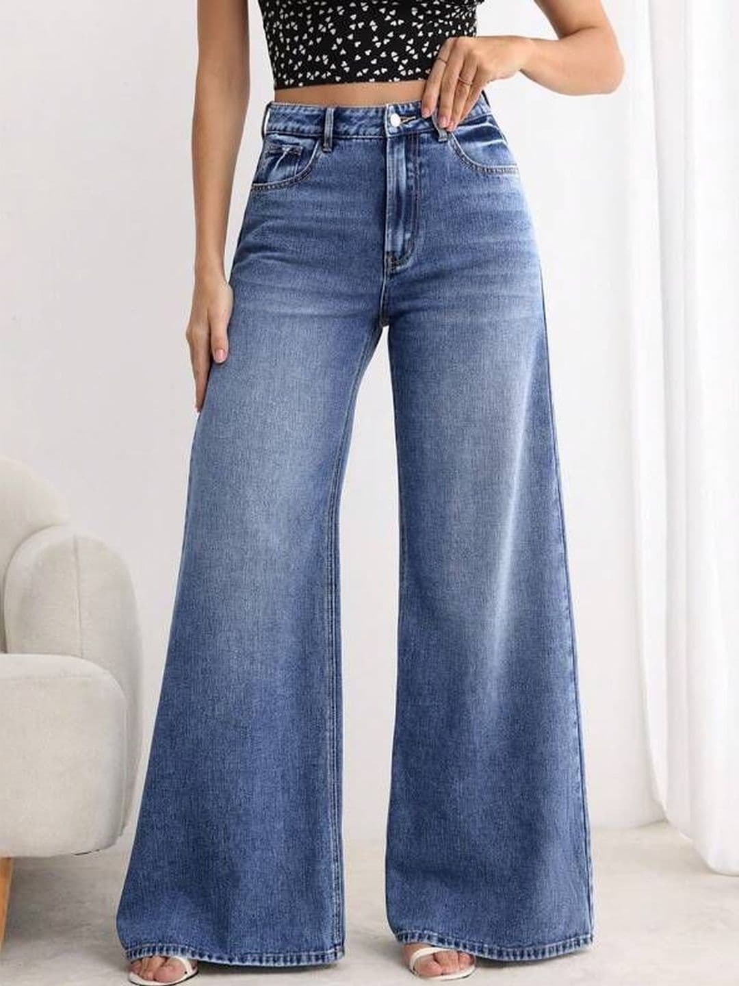 DressBerry Women Comfort Wide Leg High-Rise Stretchable Jeans - view 1