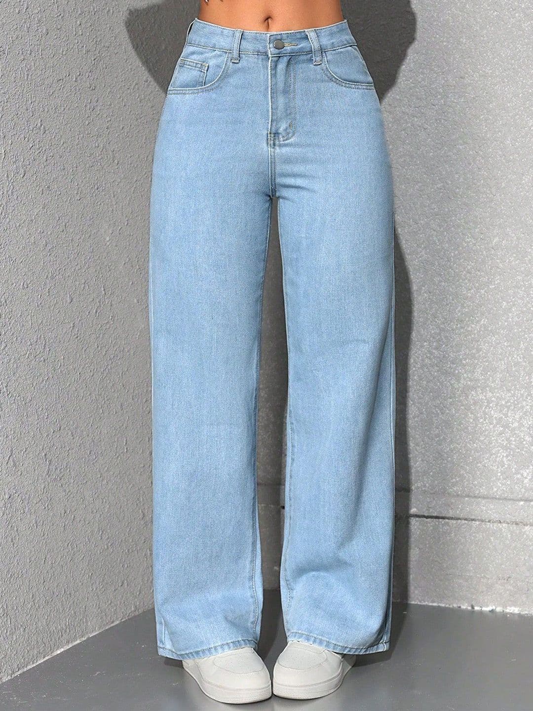 DressBerry Women Comfort Straight Fit High-Rise Light Fade Acid Wash Stretchable Jeans - view 1