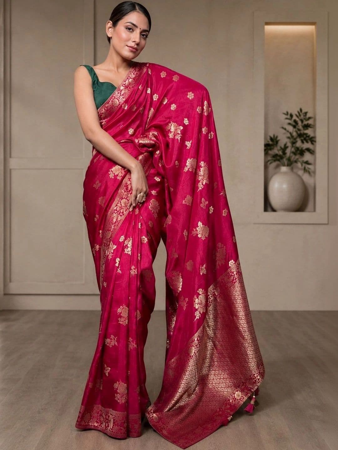 SHRIADINATH Woven Design Zari Art Silk Banarasi Saree - view 1