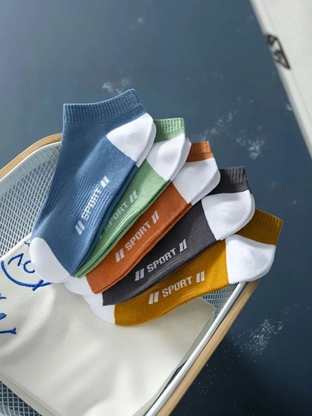 Moda Rapido Men Pack of 5 Cotton Blend Colourblocked Ankle Length Socks - view 1