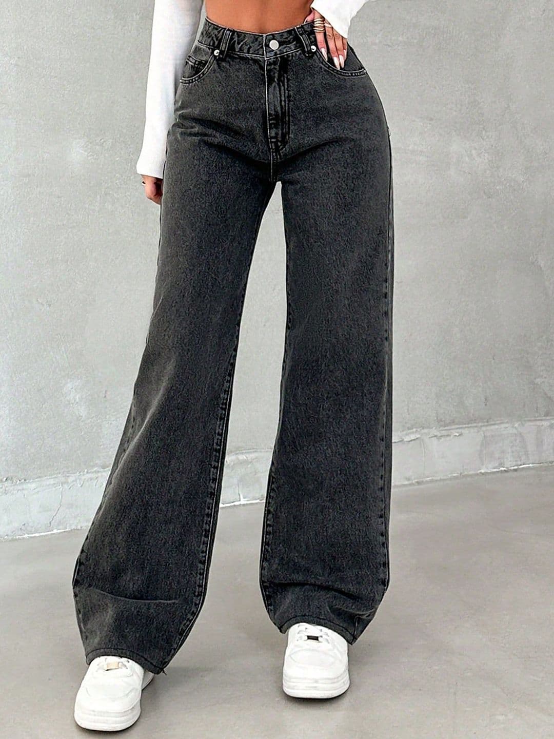 DressBerry Women Comfort Straight Fit High-Rise Light Fade Acid Wash Stretchable Jeans - view 1