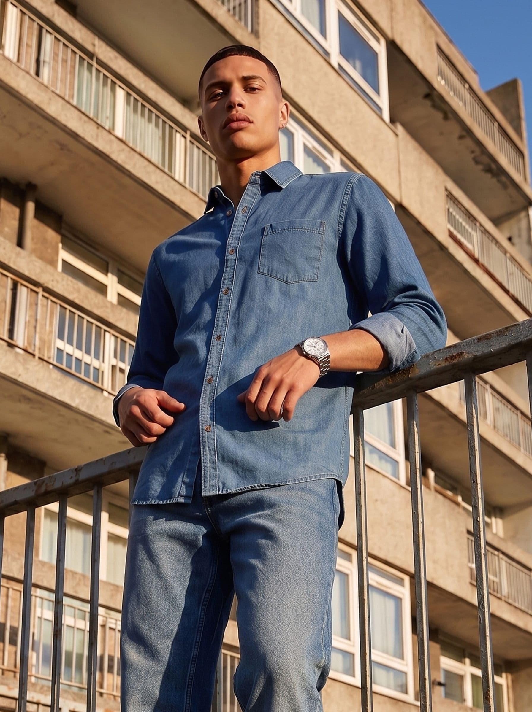 The Roadster Life Co. Pure Cotton Chambray Casual Shirt - view 1