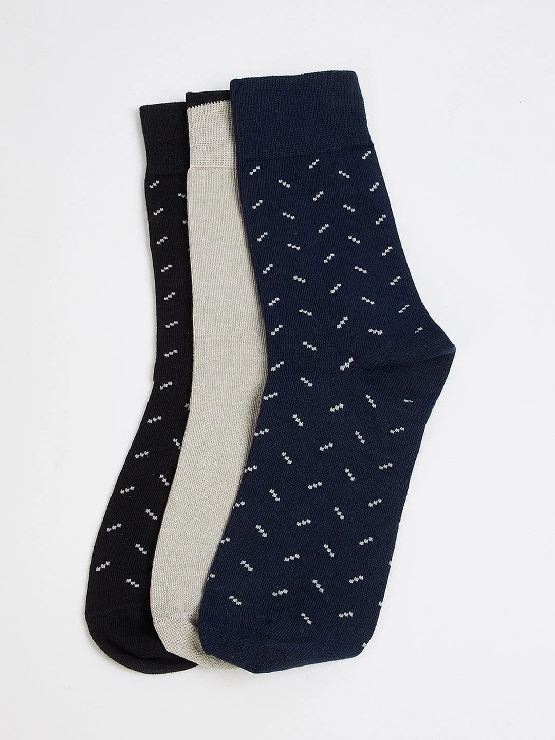 max Men Pack of 3 Cotton Blend Patterned Above Ankle Socks - view 1
