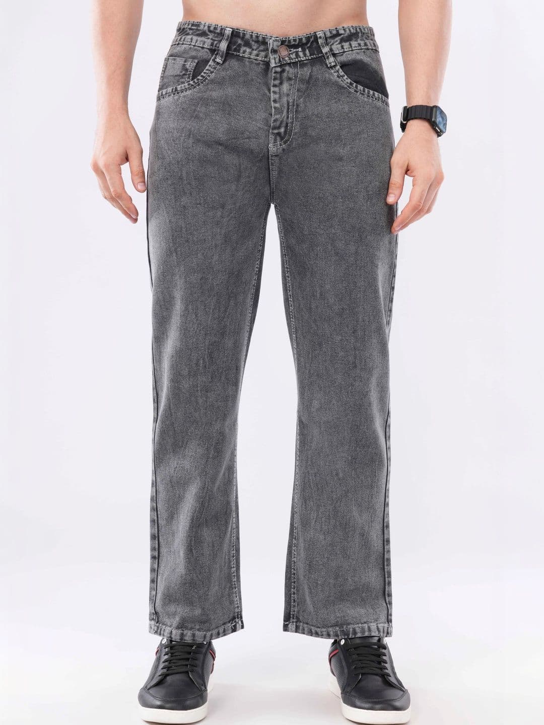 Ygdeal Men Wide Leg Mid-Rise Jeans - view 1