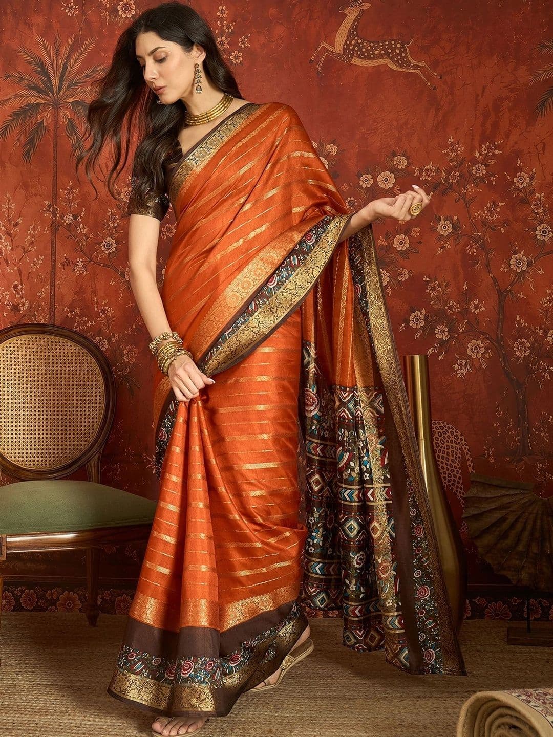 Sangria Woven Design Zari Silk Cotton Saree - view 1