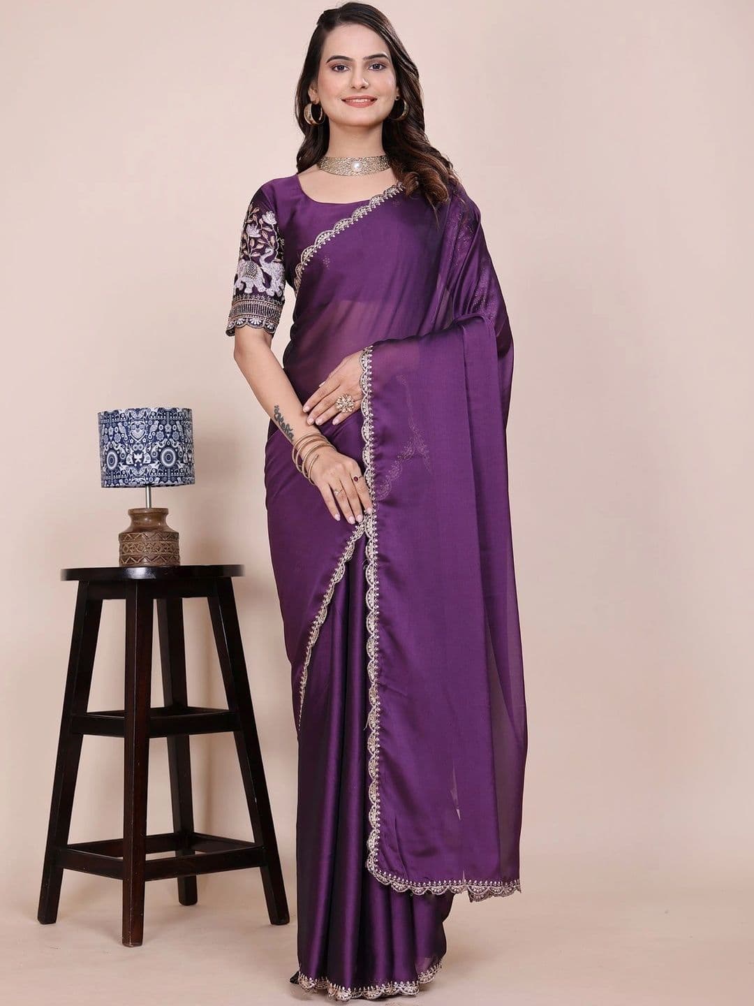 Panzora Embroidered Poly Chiffon Designer Saree - view 1