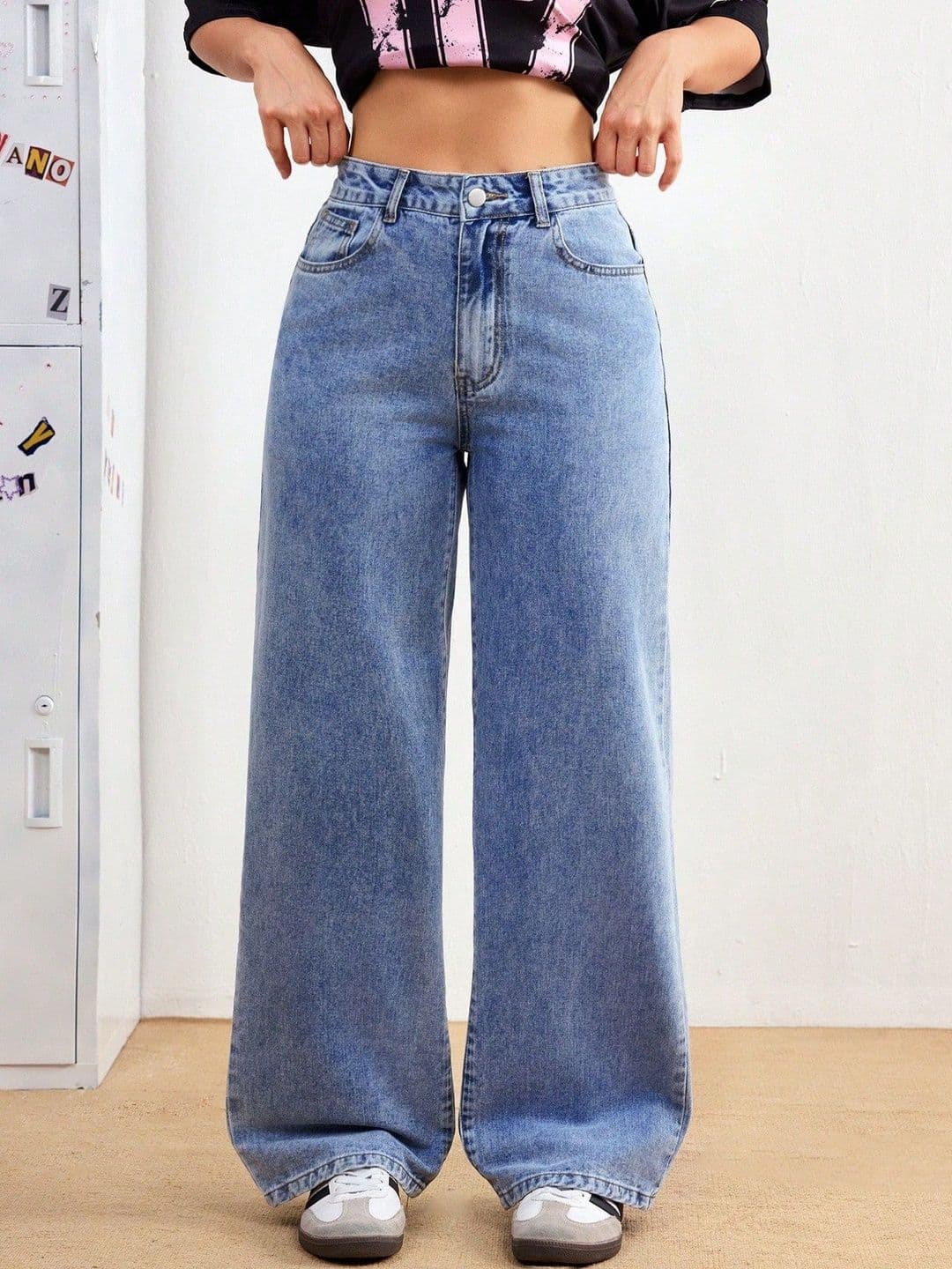 DressBerry Women Comfort Straight Fit High-Rise Light Fade Acid Wash Stretchable Jeans - view 1