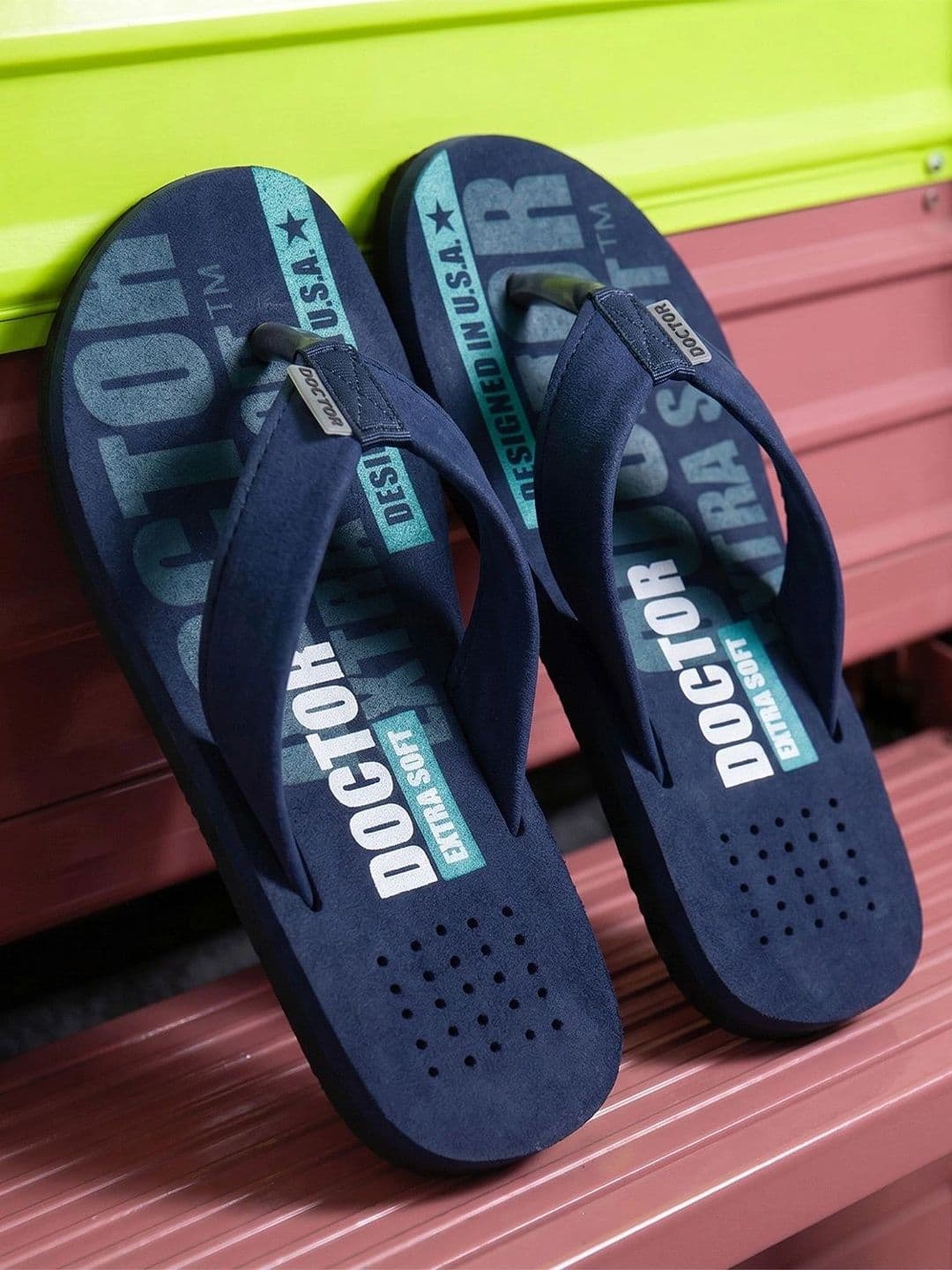 DOCTOR EXTRA SOFT Men Printed Orthopedic Non-Slip Thong Flip-Flops - view 1