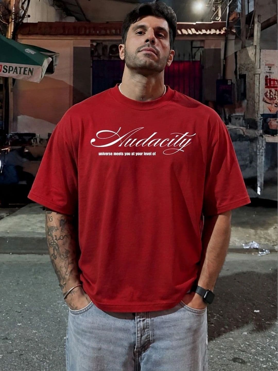 THE NOX Men Typography Printed Bio Finish Boxy T-shirt - view 1
