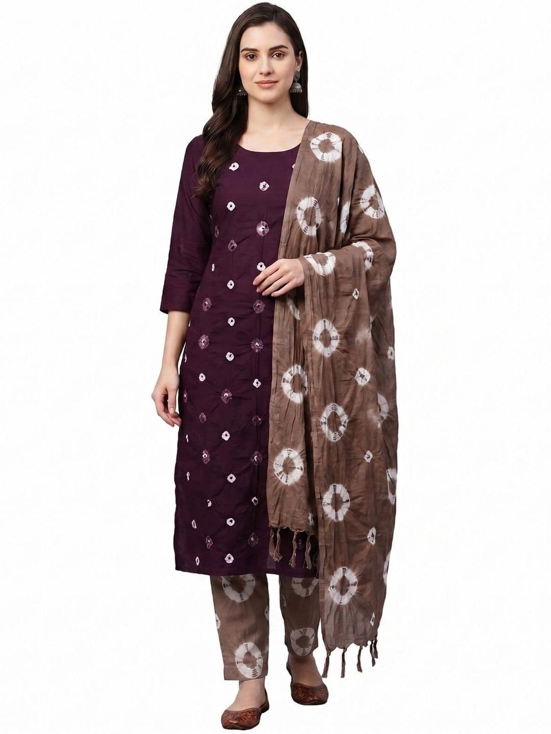 TANNU SAREE MODELING Printed Pure Cotton Unstitched Dress Material - view 1