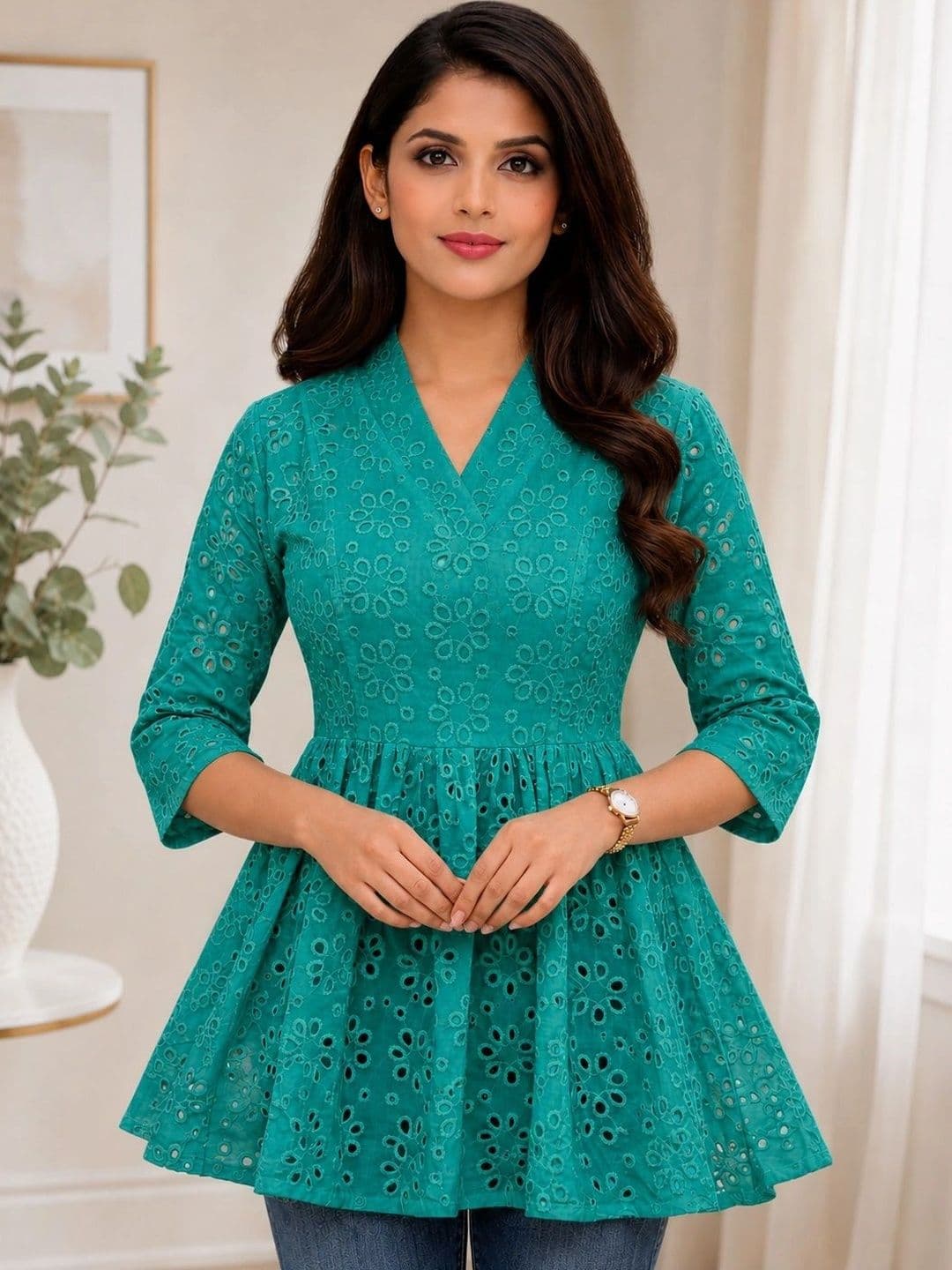 KAYRAAH Women Embroidered Chikankari Floral Kurta - view 1