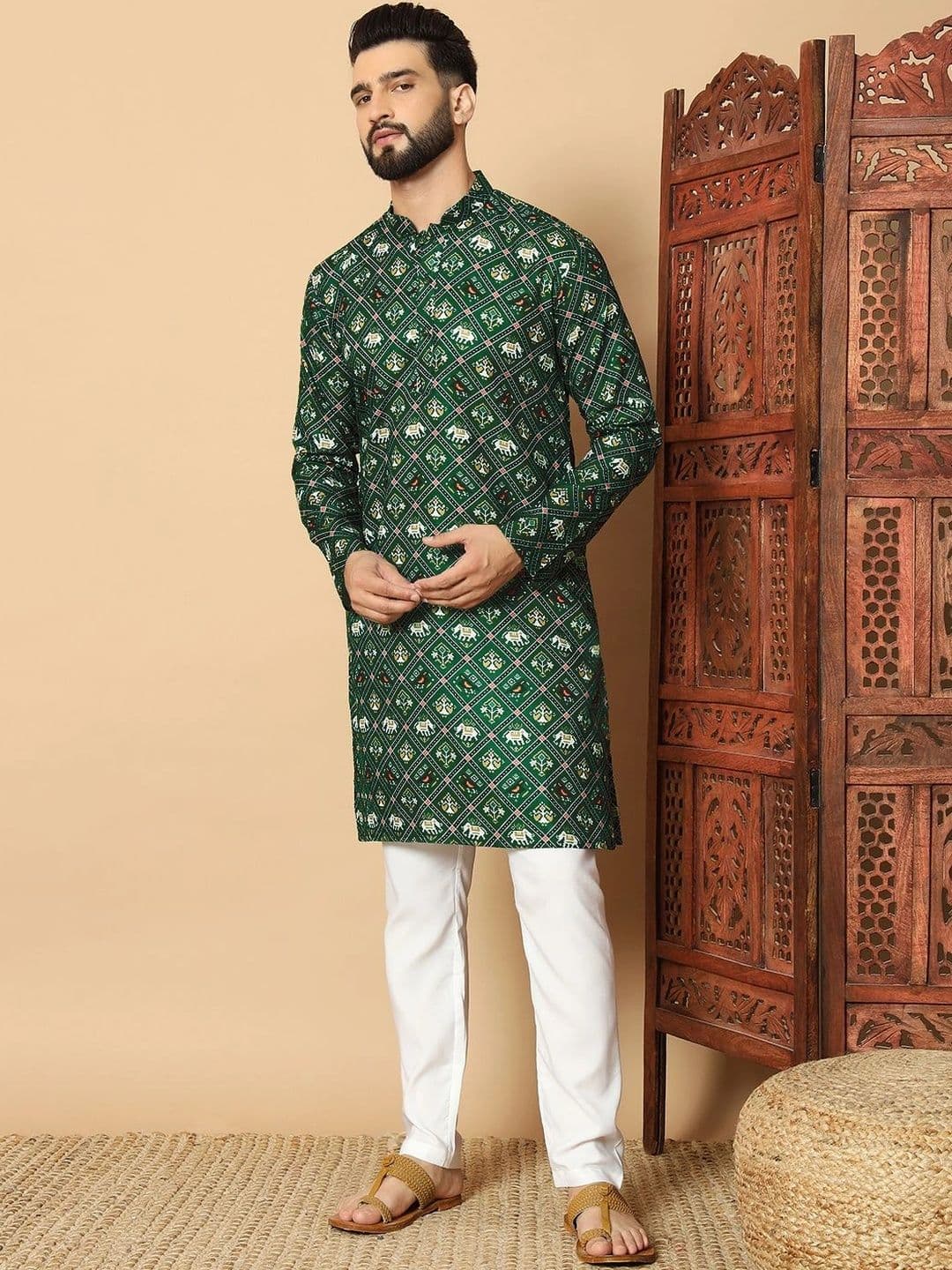 Sangria Men Ethnic Motifs Printed Kurta - view 1