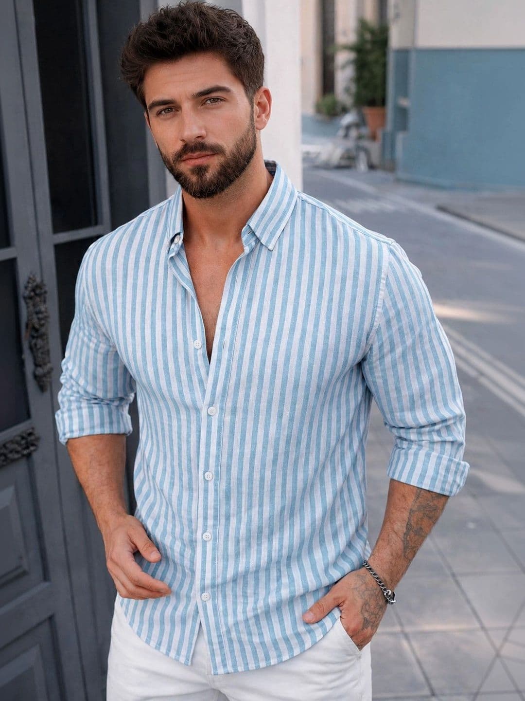 SAKHWALA Men Standard Striped Casual Shirt - view 1