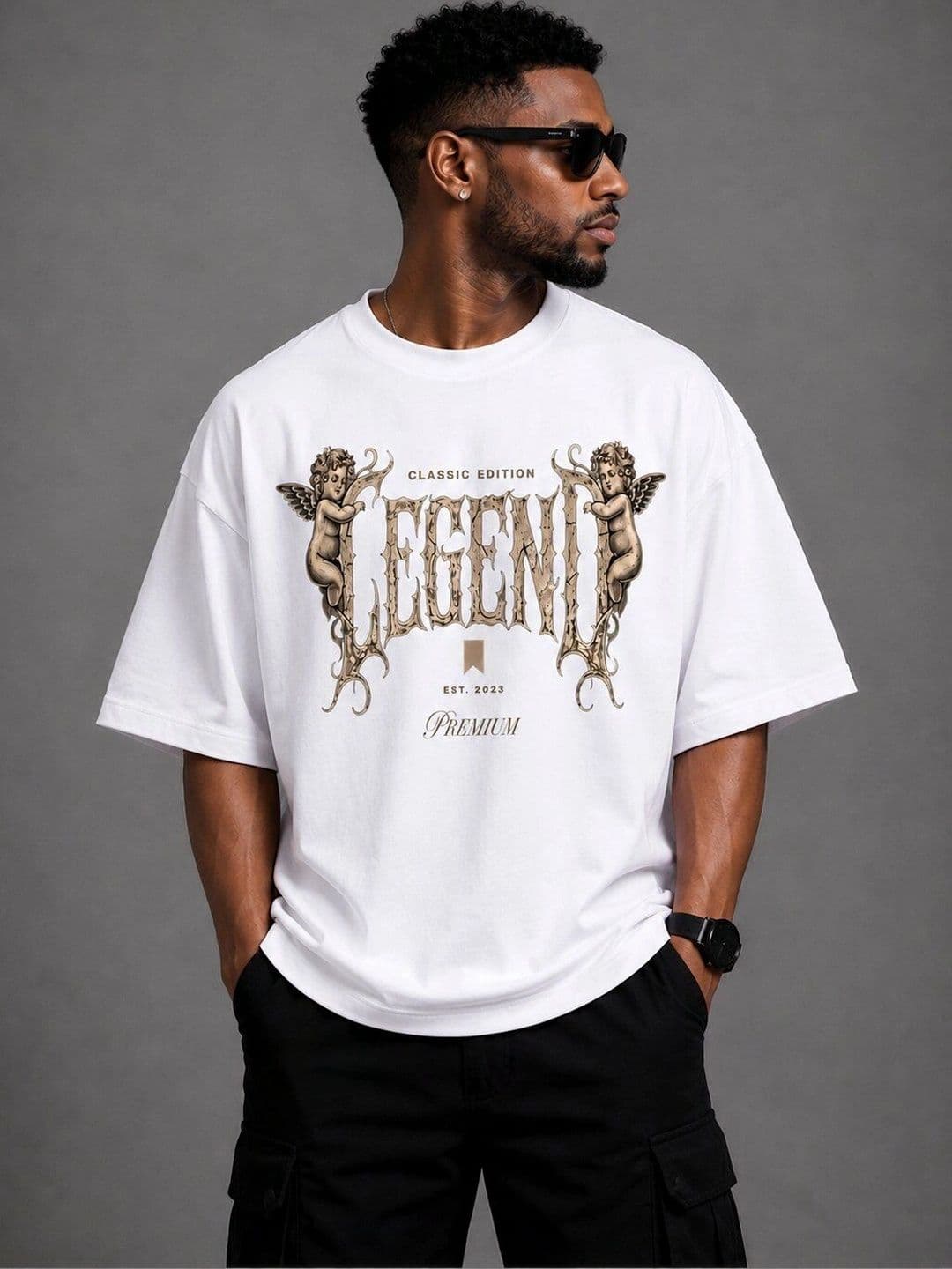 HERE&NOW Men Typography Printed Drop-Shoulder Sleeves T-shirt - view 1