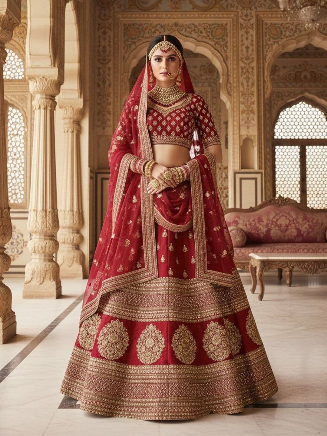 JIYANA WOMENS CHOICE Embellished Semi-Stitched Lehenga & Unstitched Blouse With Dupatta - view 1