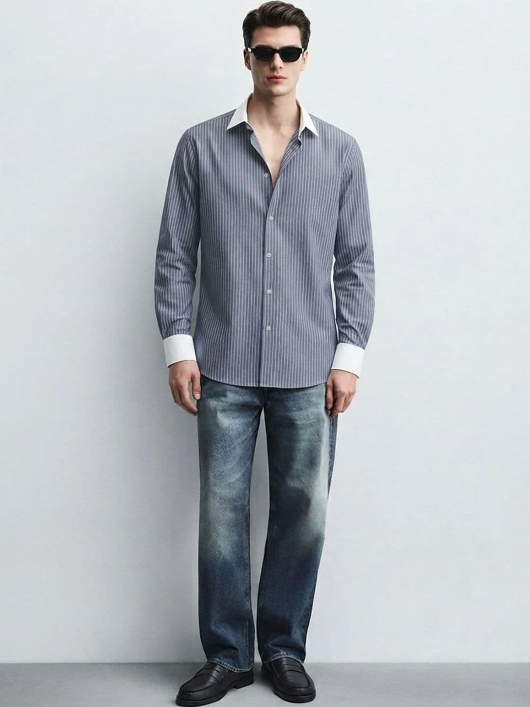 MISCHIEF MONKEY Men Classic Striped Casual Shirt - view 1