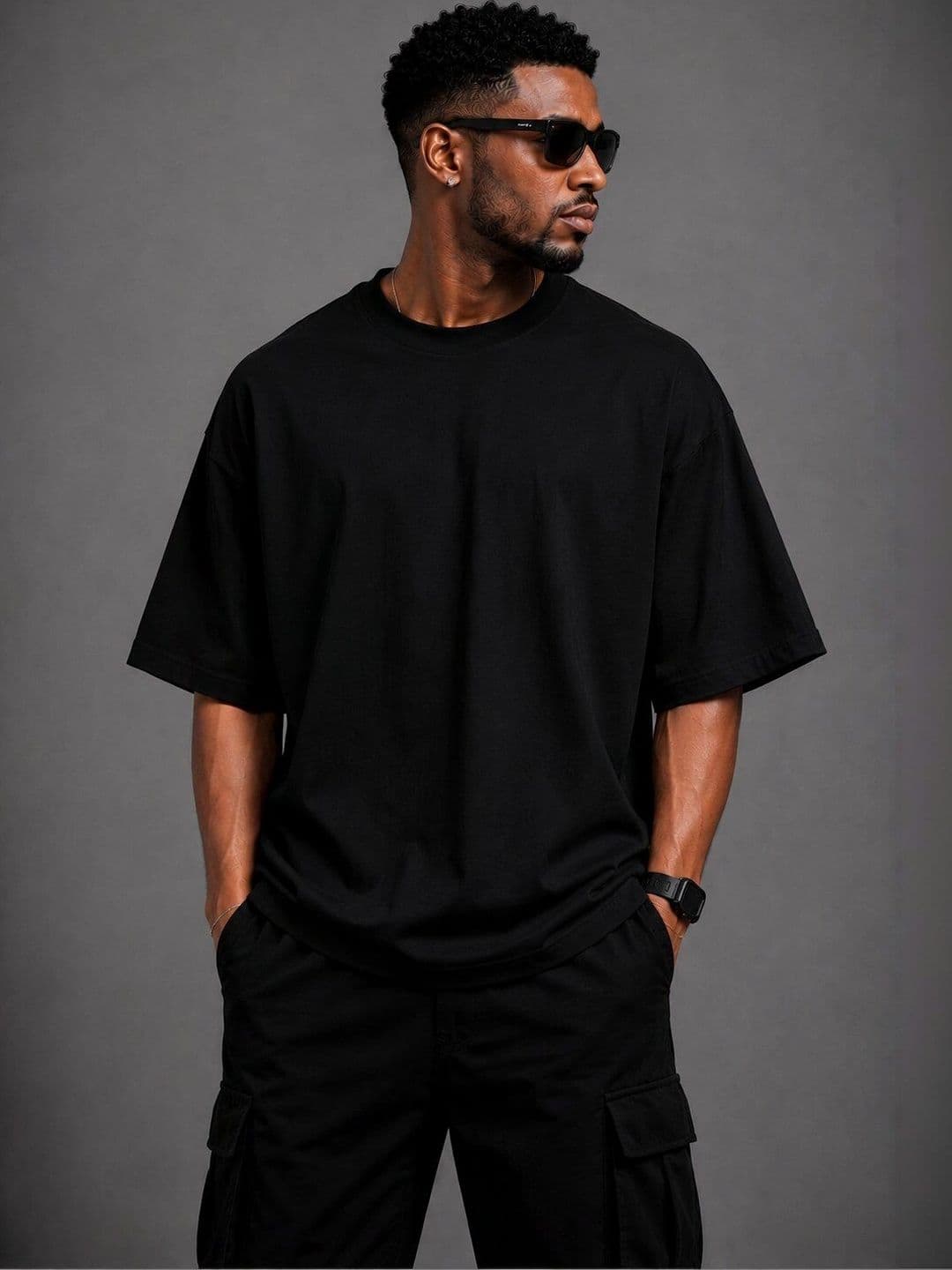 HERE&NOW Men Printed Drop-Shoulder Sleeves T-shirt - view 1