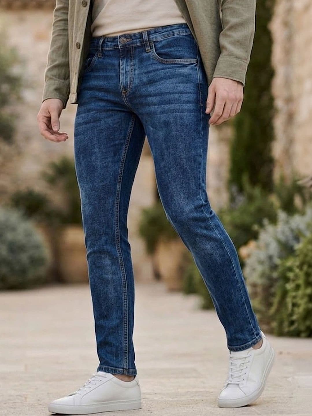 Urbano Fashion Men Skinny Fit Low Distress Heavy Fade Stretchable Cotton Jeans - view 1