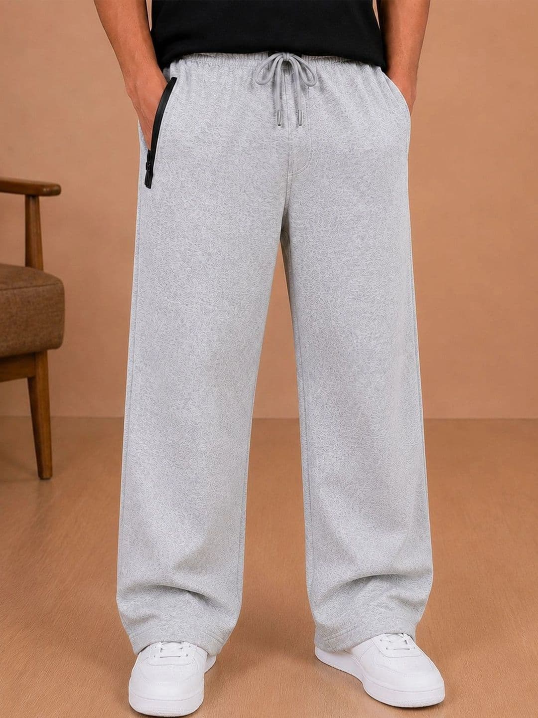 RETWE Men Relaxed Fit Zipper Pocket Track Pants - view 1