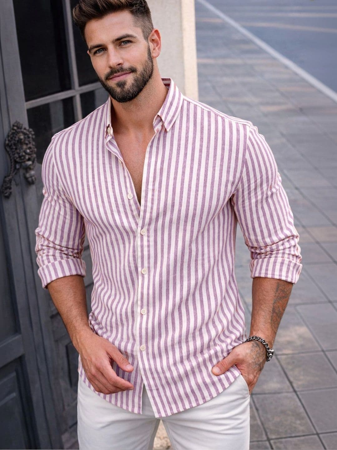 SAKHWALA Men Standard Striped Casual Shirt - view 1