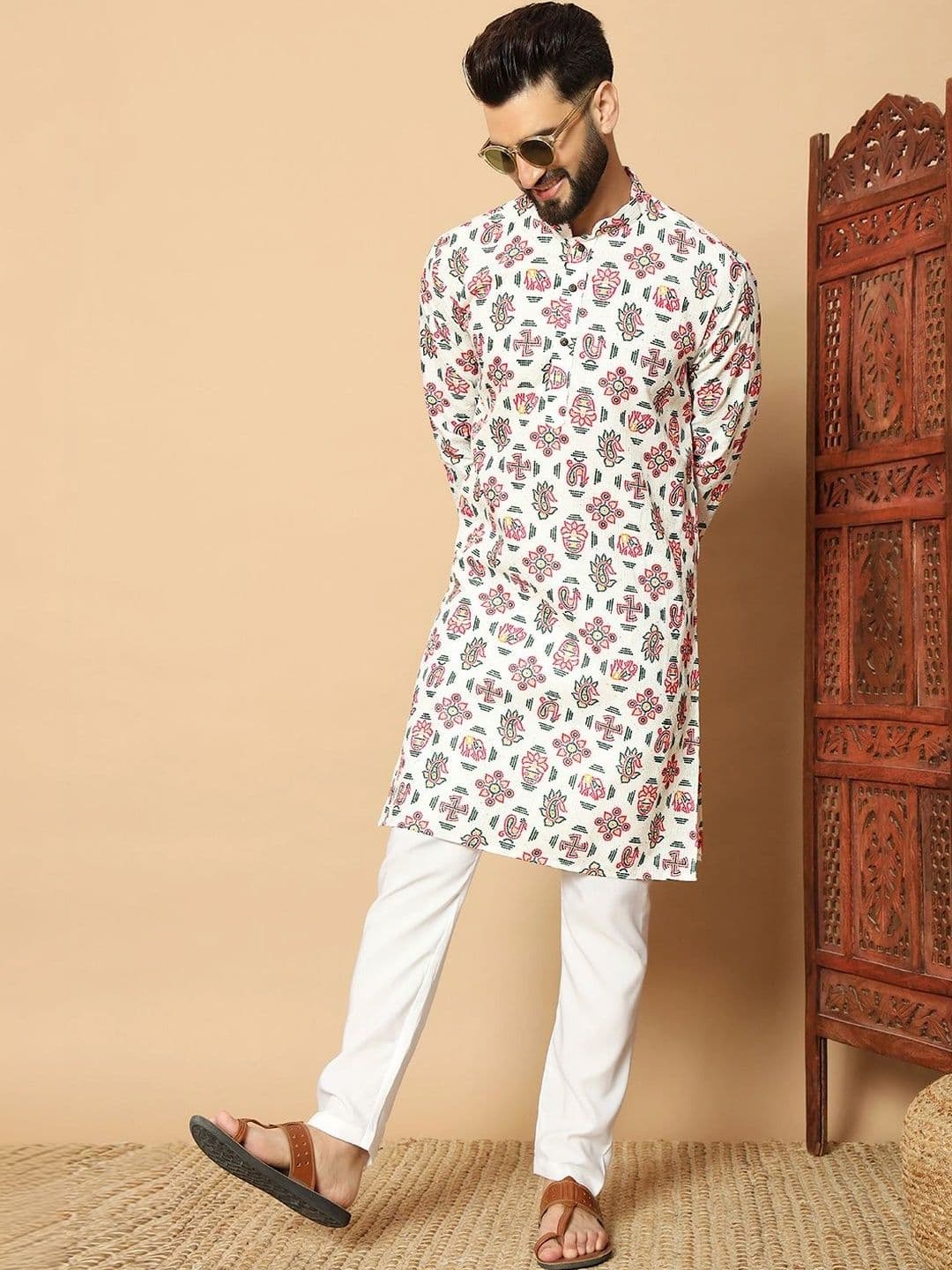 Dincharya Men Ethnic Motifs Printed Kurta - view 1