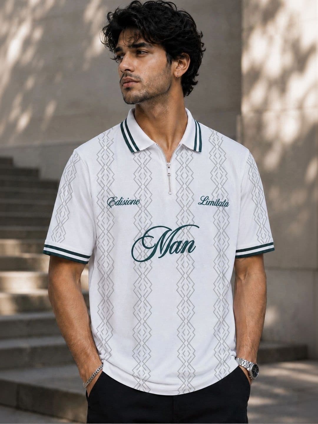 Force Men Brand Logo Printed Polo Collar T-shirt - view 1