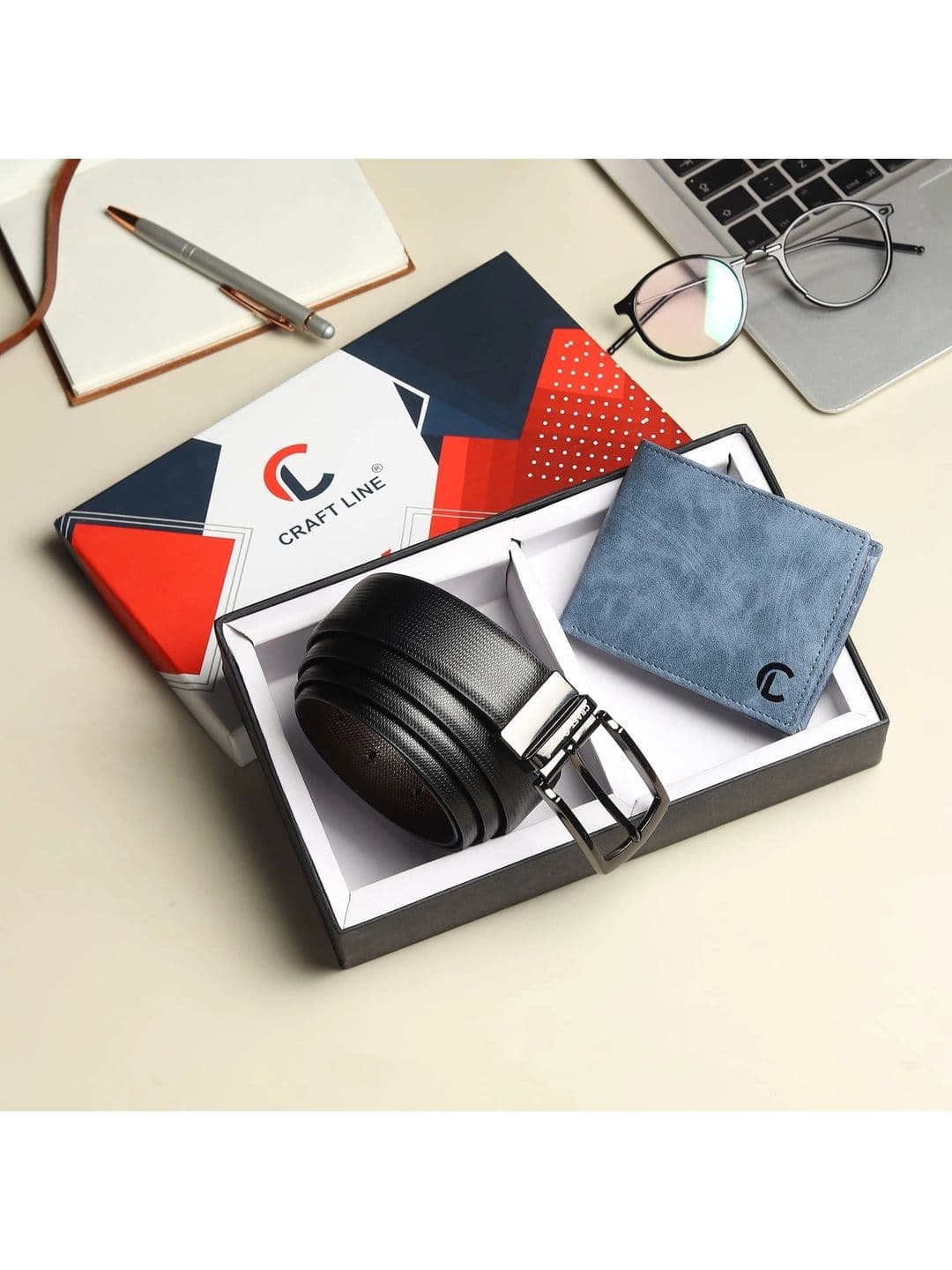 CRAFT LINE Men Textured PU Two Fold Wallet With Belt - view 1