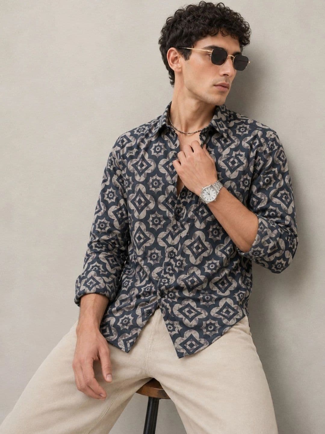 HERE&NOW Men Printed Spread Collar Casual Shirt - view 1