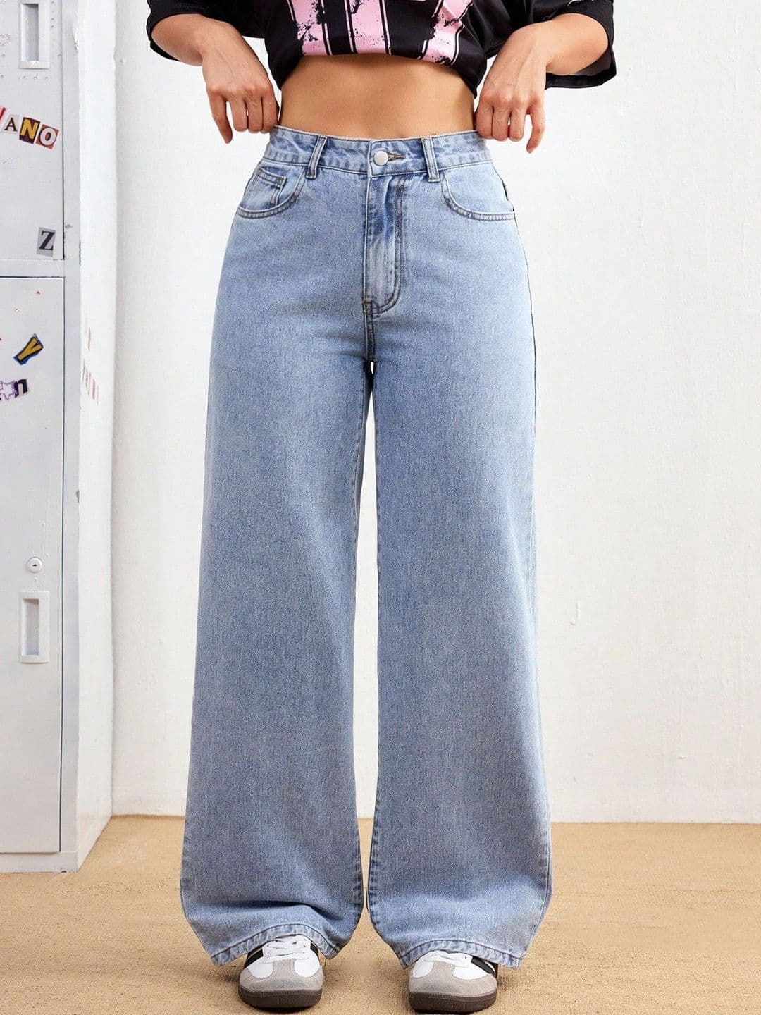 DressBerry Women Comfort Straight Fit High-Rise Light Fade Acid Wash Stretchable Jeans - view 1