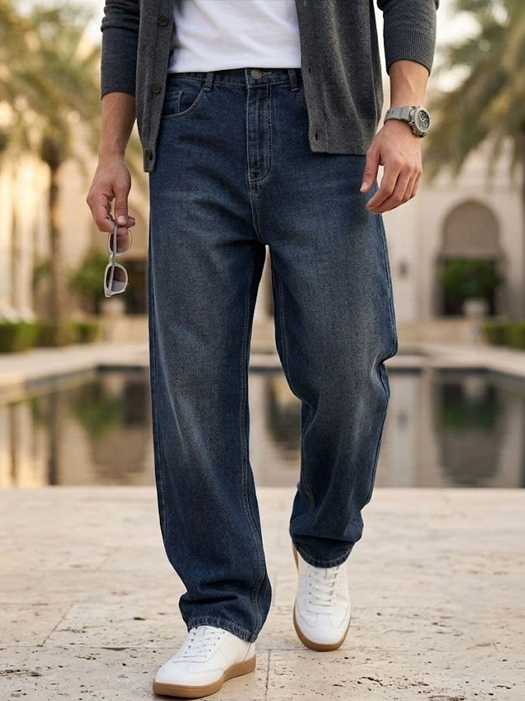 Urbano Fashion Men Blue Loose Baggy Fit Washed Jeans Non-Stretchable - view 1