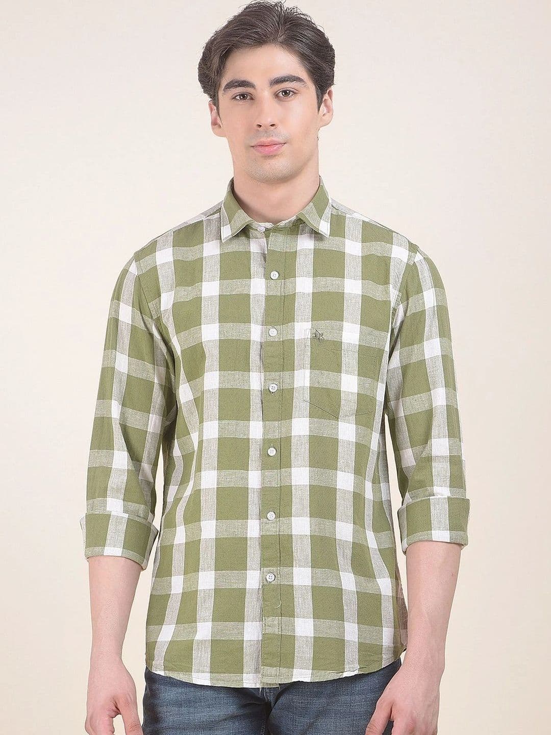 Cantabil Men Slim Fit Checked Casual Shirt - view 1