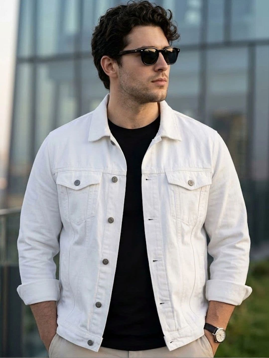Urbano Plus Men Washed Regular Fit Denim Jacket - view 1
