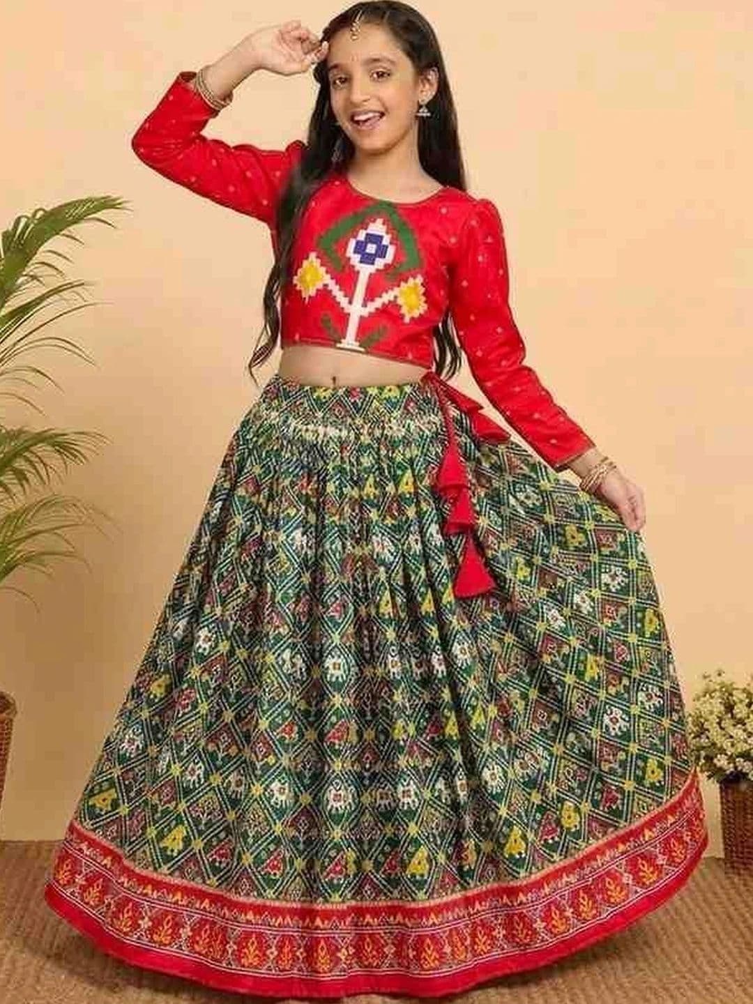KALINI Girls Embroidered Thread Work Ready to Wear Lehenga & Choli - view 1