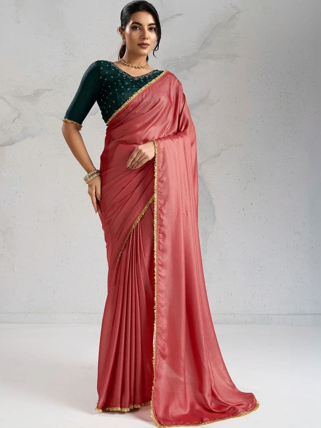 Mitera Embellished Silk Blend Designer Saree - view 1