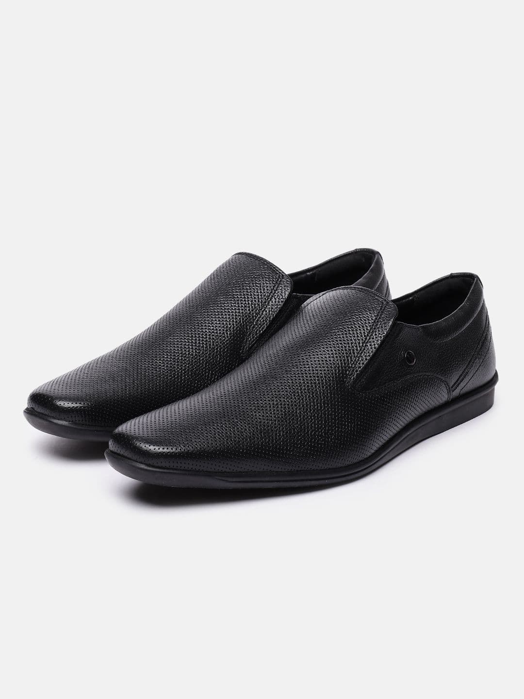 Van Heusen Men Textured Leather Pointed Toe Formal Slip-On Shoes - view 1