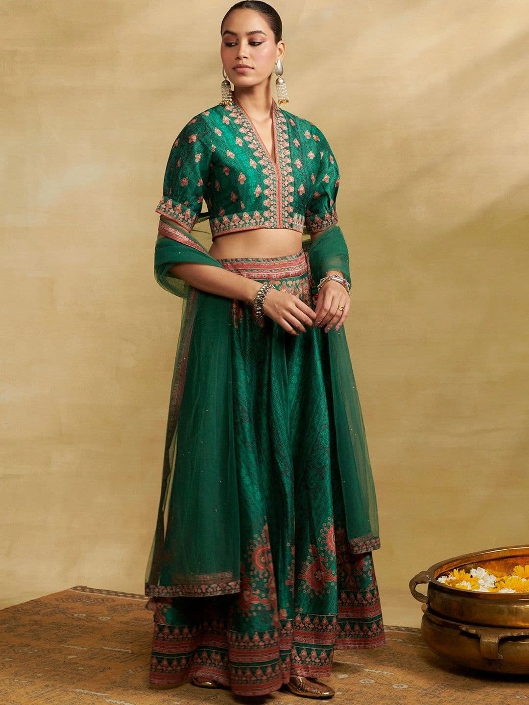 aarke Ritu Kumar Embellished Zari Ready to Wear Lehenga & Blouse With Dupatta - view 1