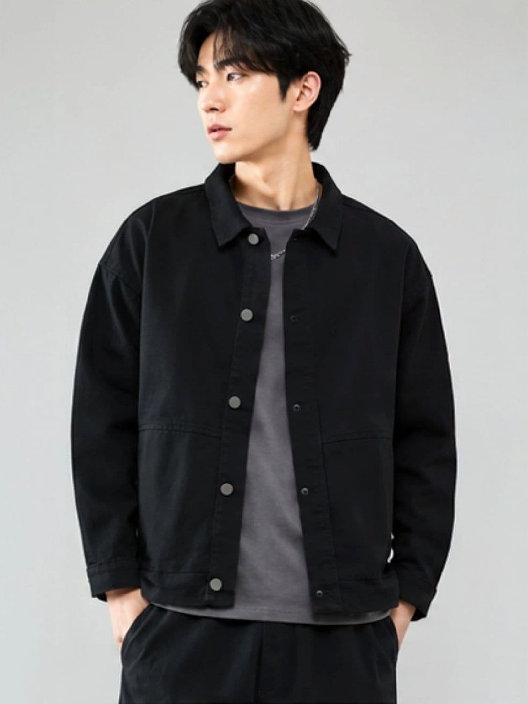 KPOP Men Denim Jacket - view 1