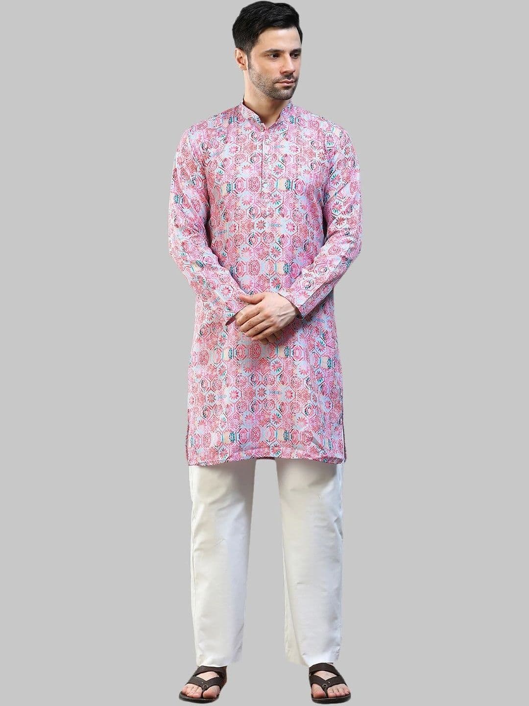 ALMORA LIFESTYLE Men Ethnic Motifs Printed Handloom Kurta - view 1