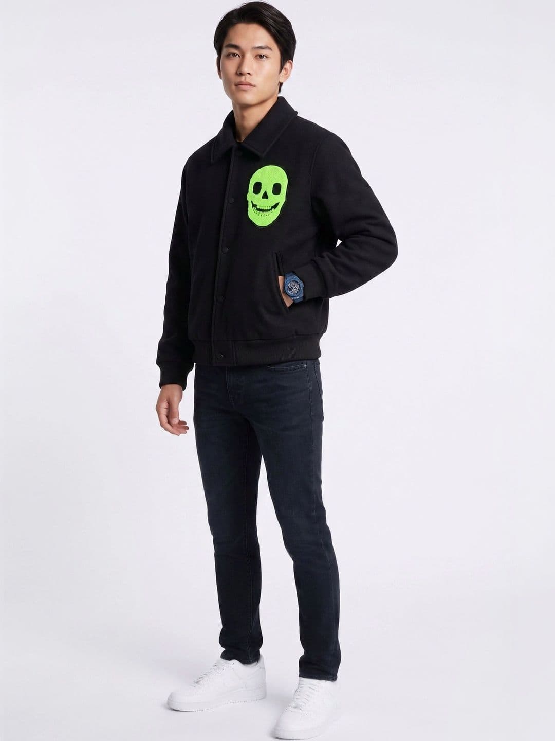 oiin Men Fleece Blend Bomber Jacket - view 1