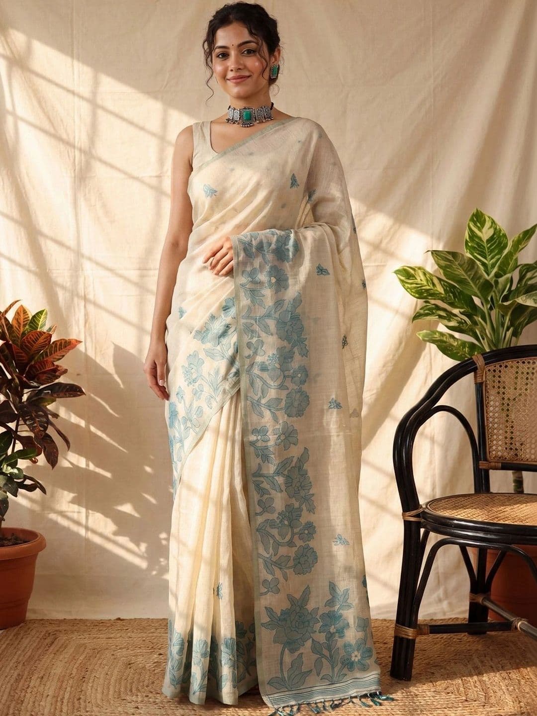 Mitera Floral Designer Saree - view 1