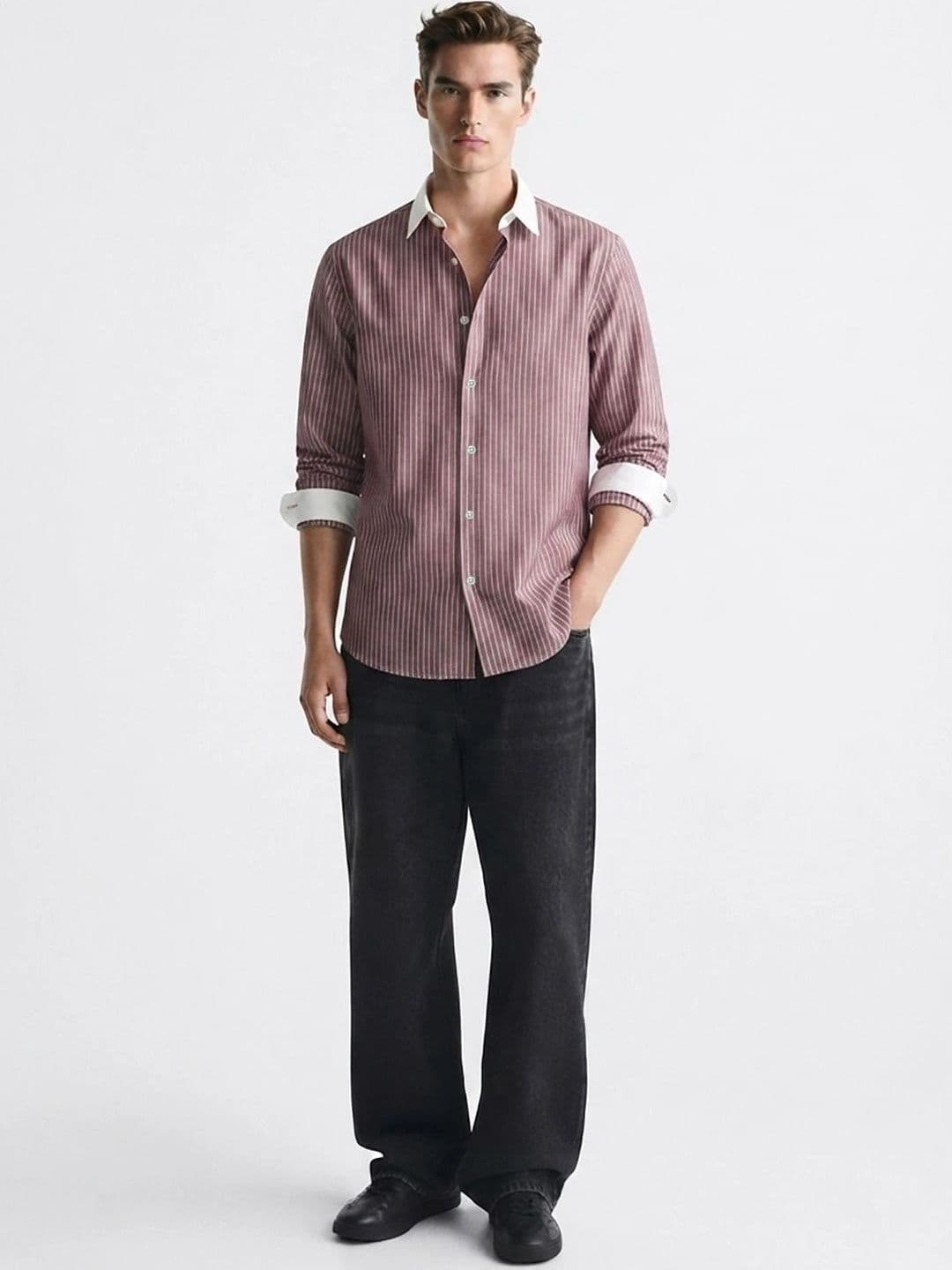 MISCHIEF MONKEY Men Classic Striped Casual Shirt - view 1
