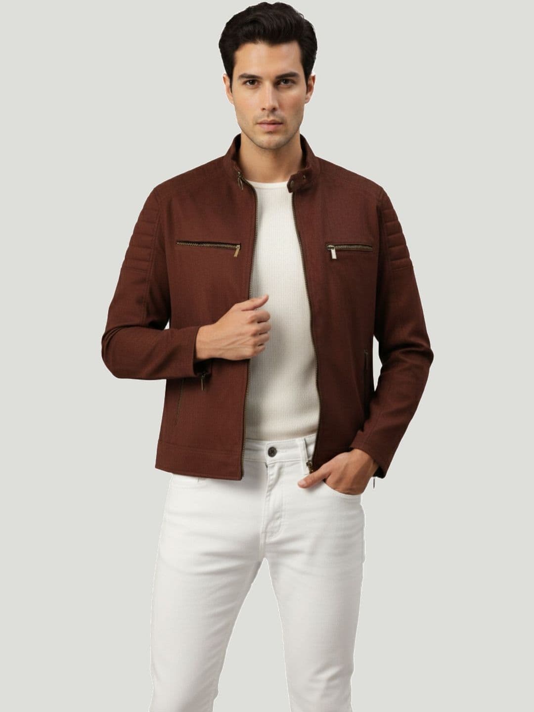 Leather Retail Men Suede Lightweight Tailored Jacket - view 1