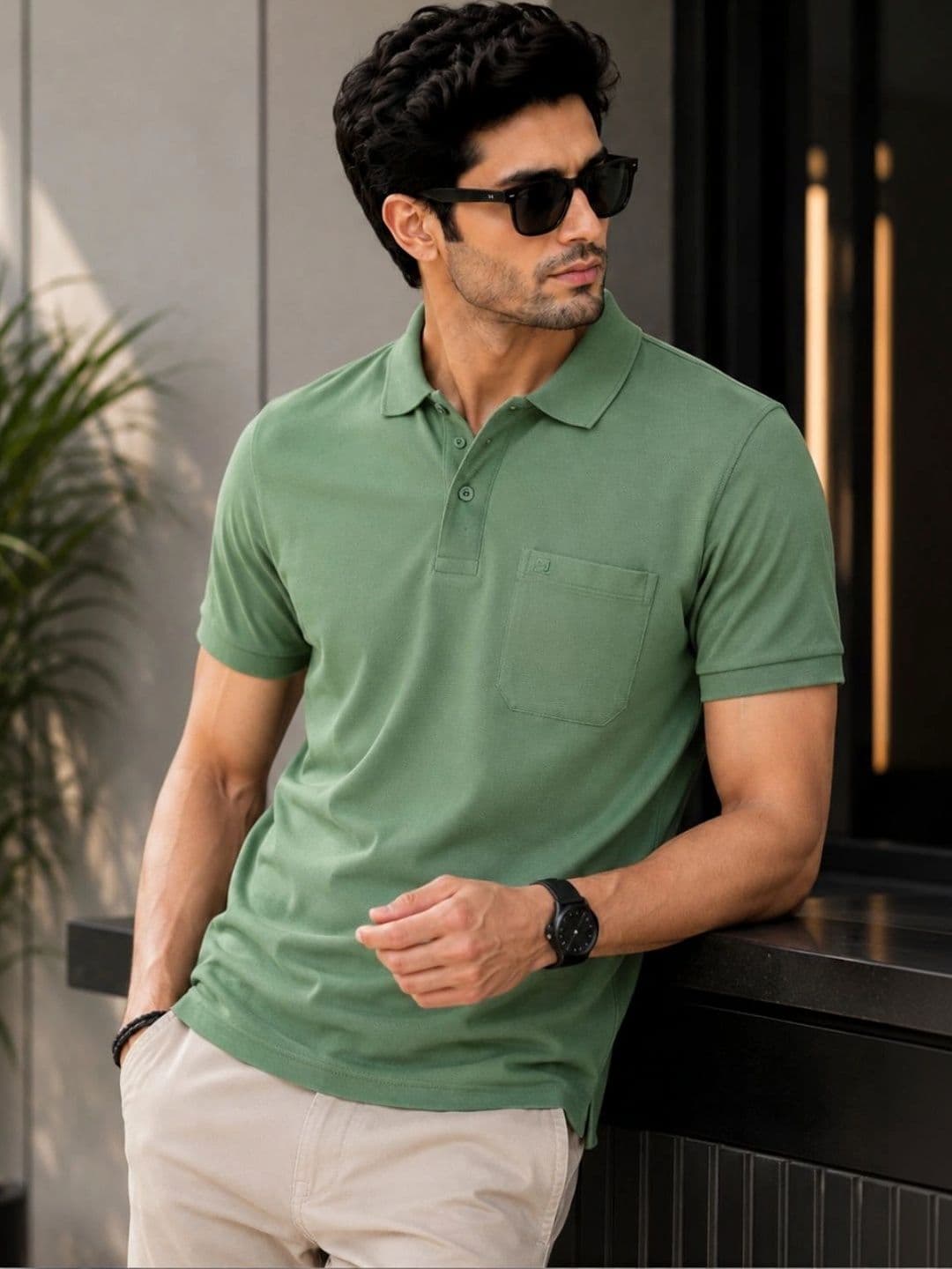 Stitch Hub Men Polo Collar Pockets T-shirt - view 1