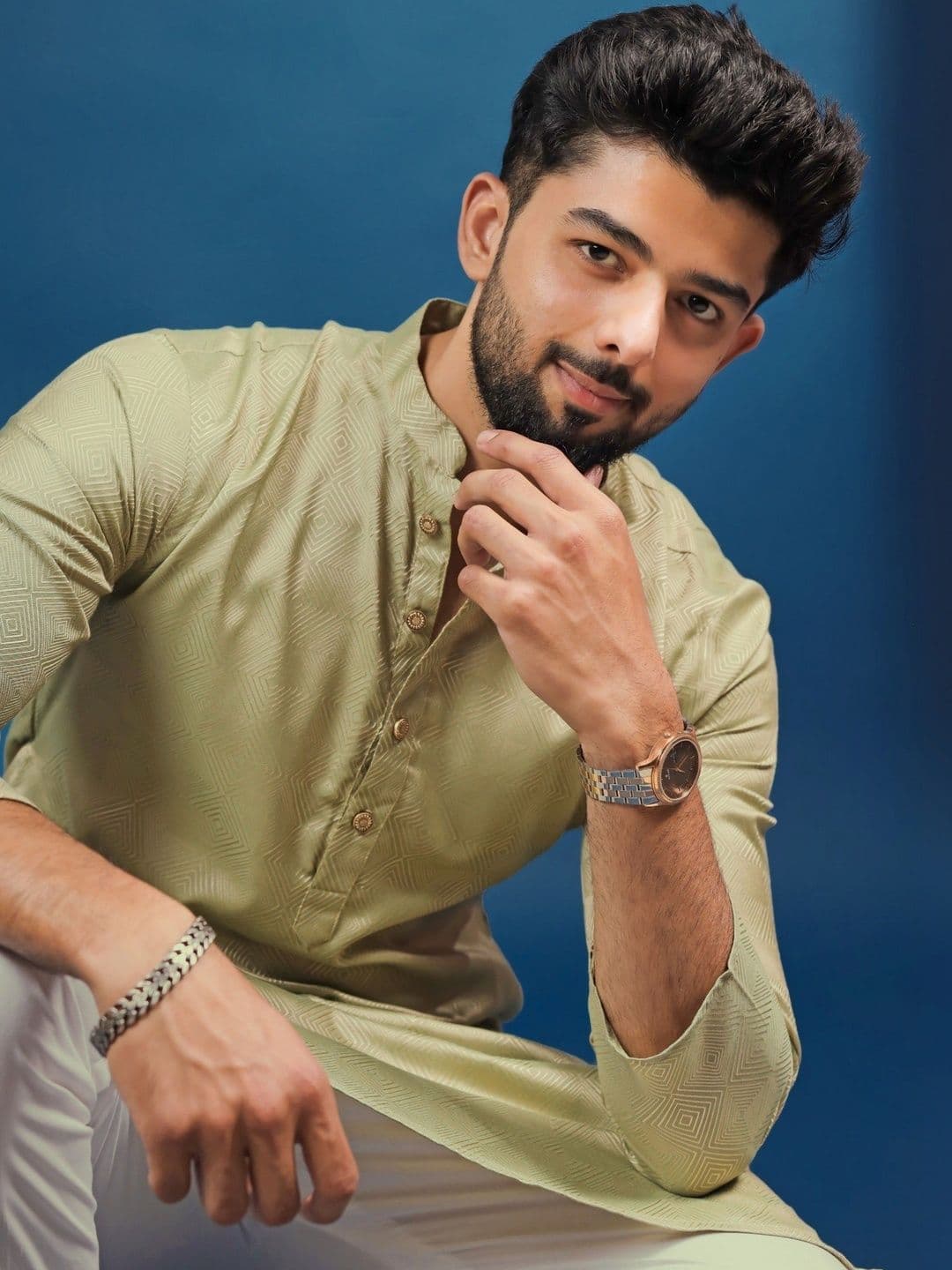 Koshin Men Grandeur & Majestic Artwork Jacquard Kurta - view 1
