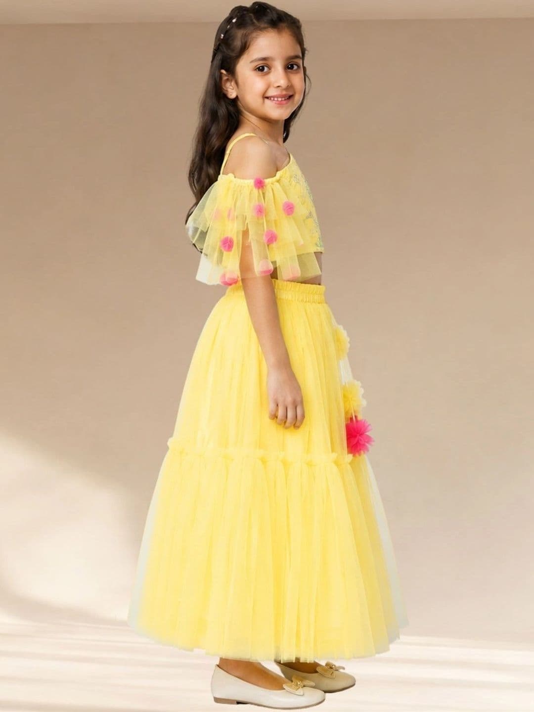 LIL DRAMA Girls Printed Ready to Wear Lehenga & - view 1