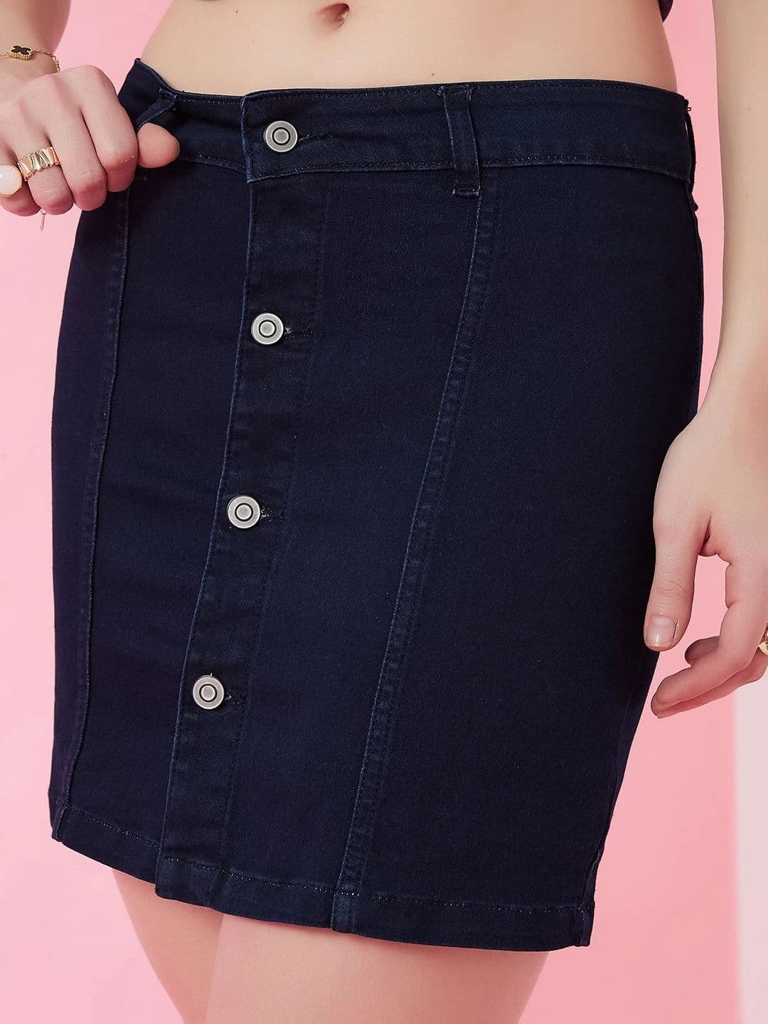 DressBerry Women Denim Mini A-Line Skirt - view 1
